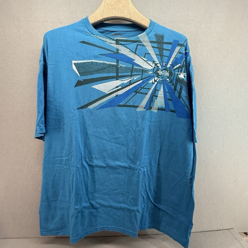 Tony Hawk T-Shirt Men's‎ XXL Blue Abstract Graphic Y2K Skater Grunge Tee